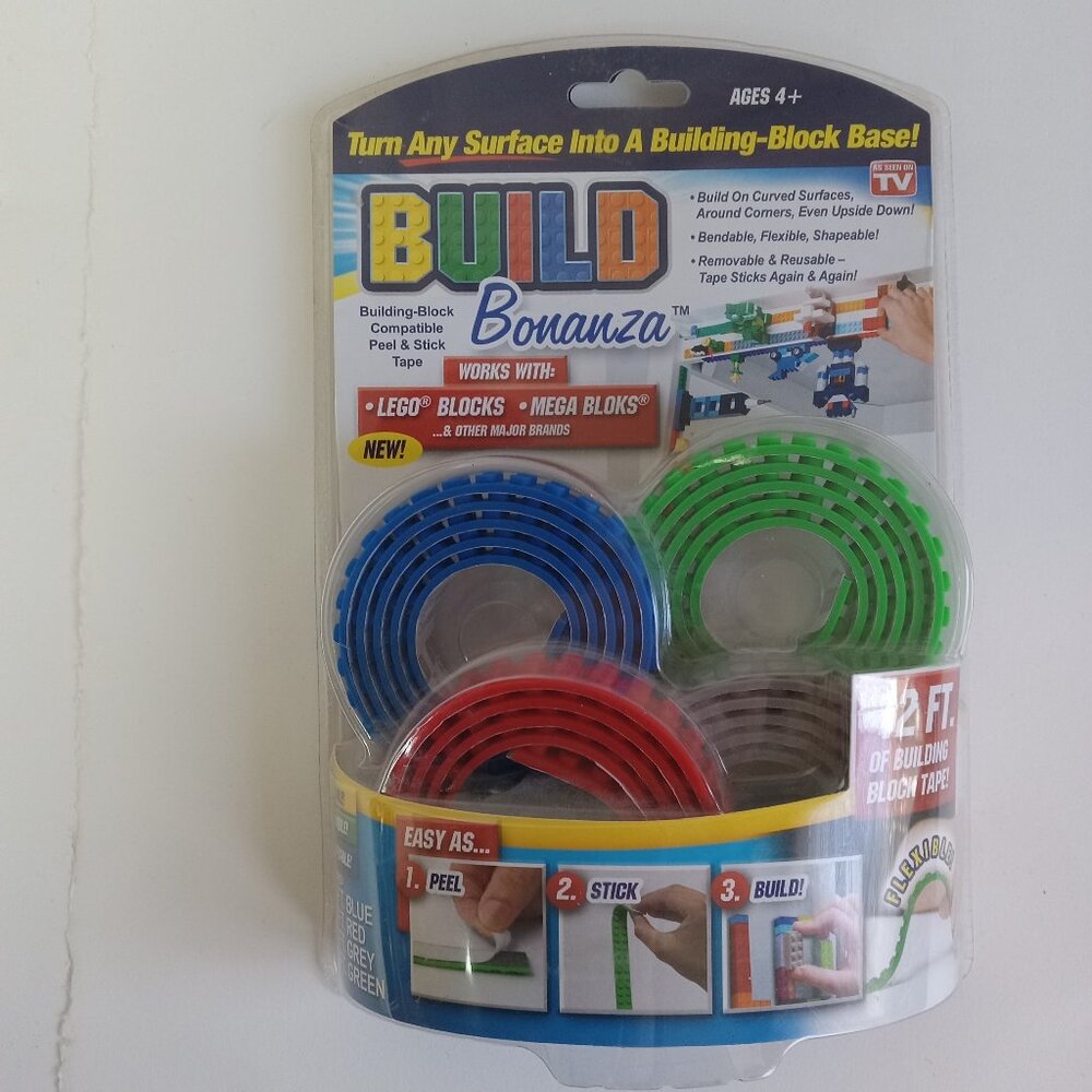 New Bonanza Self Adhesive Tape Building Block Base 4 Piece LEGO Brick Build